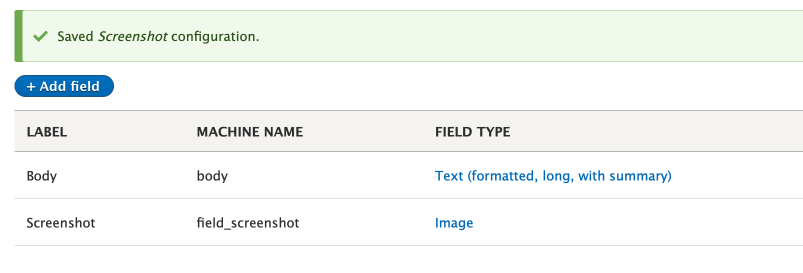 Manage Fields in Drupal 8