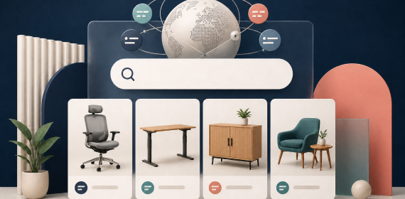 Multilingual furniture product search with customer-specific pricing